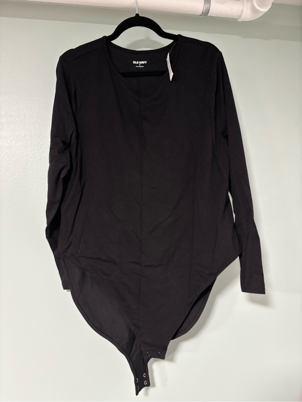 Old Navy Black Long-Sleeve Scoop-Neck Bodysuit